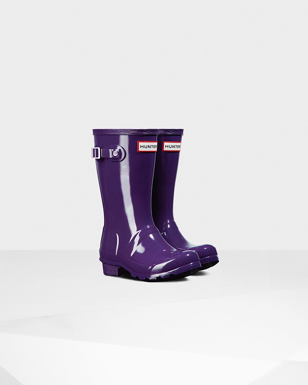 Kids Hunter Rain Boots Blue Purple - Original Big Gloss - 9736104-HI